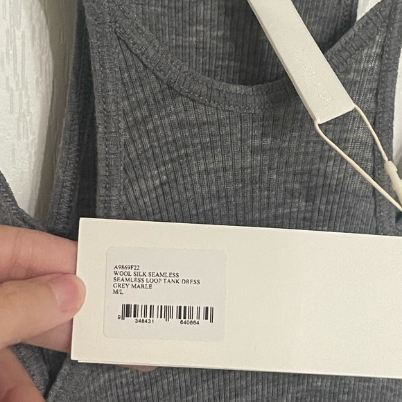 NEW DION LEE SEAMLESS LOOP TANK DRESS Medium Grey Ribbed Knit {$390} Medium - Picture 8 of 12